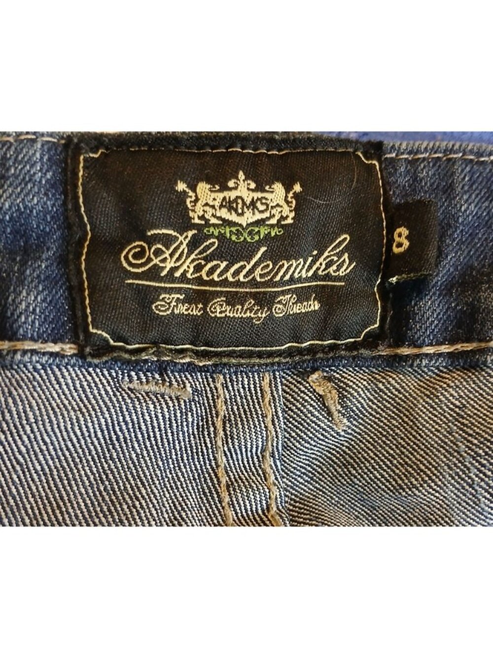 Akademiks Womens Sz 8 Embellished Skinny Jeans Sequin Back Pockets Dark Wash *N3 - Picture 4 of 15